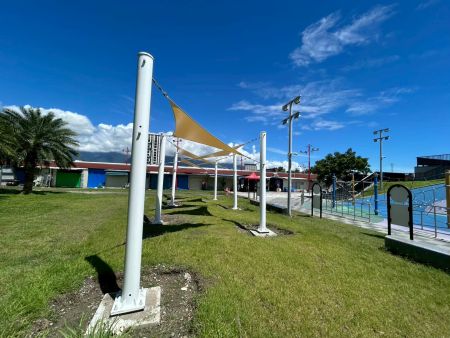 Sail Shade of Adult Fitness Zone in Hualien Pacific Park